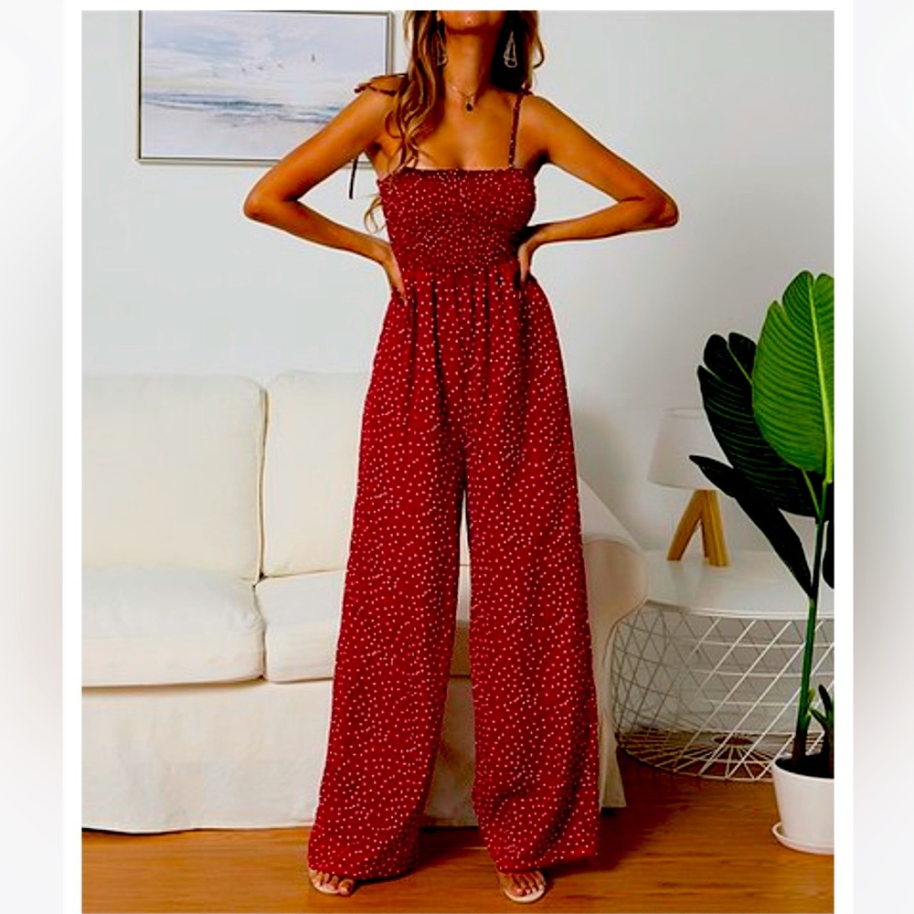 Polkadot jump suit